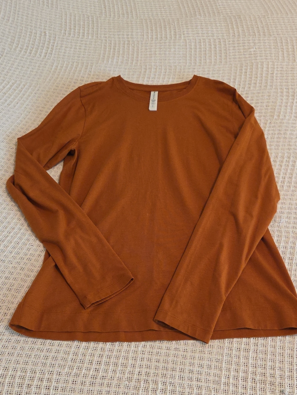 Athleta Long-Sleeve Crew Top in Rust Brown